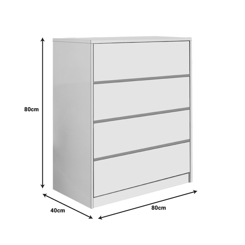 Kuanger pakoworld mdf chest of drawers in white shade 80x40x80cm