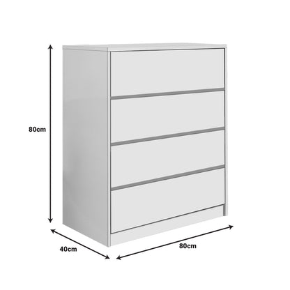 Kuanger pakoworld mdf chest of drawers in white shade 80x40x80cm