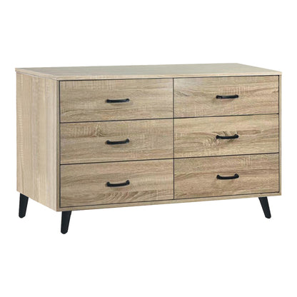 Adrenile pakoworld mdf chest of drawers in natural shade and black metal leg 120x40x74cm