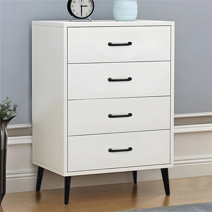 Adrenile pakoworld mdf chest of drawers in white shade and black metal leg 80x40x84cm