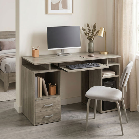 Computer desk Liberion in natural wood color 120x55x76cm
