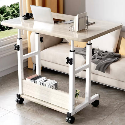 Mobile desk Stolu pakoworld mdf-metal in natural-white color 60x40x68cm