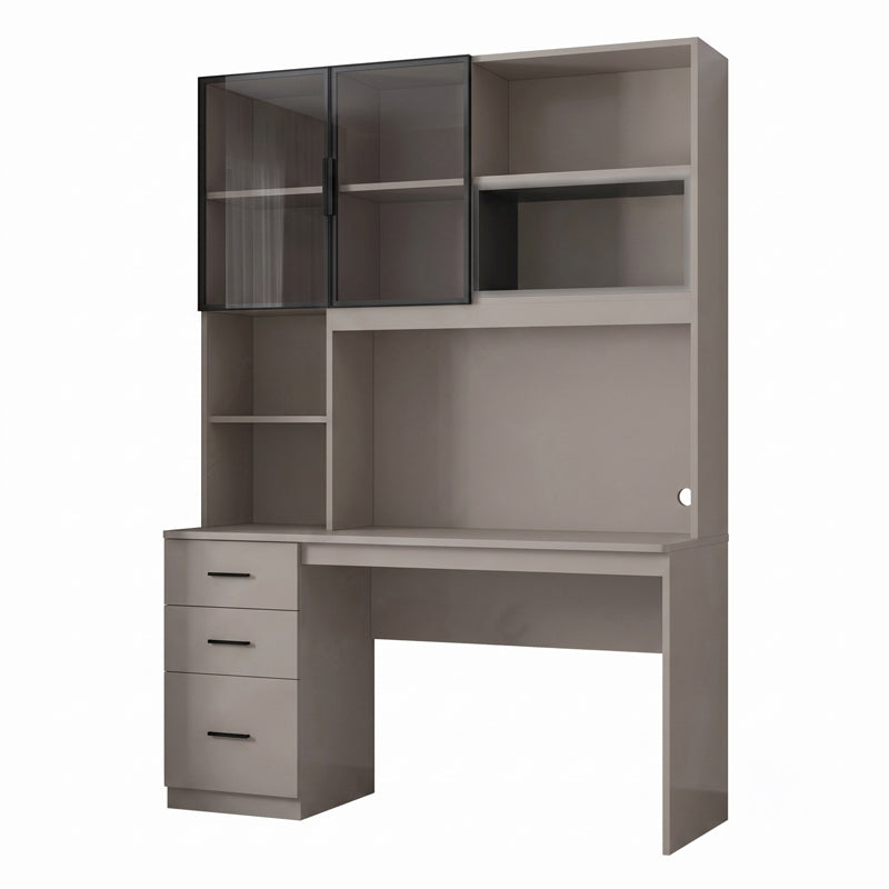 Computer desk-bookcase Citoro mdf in beige color 120x50x180cm