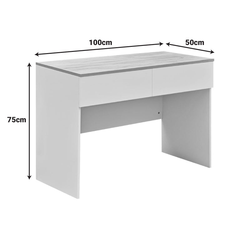 Study desk Beleton with drawers mdf in oak-white color 100x50x75cm