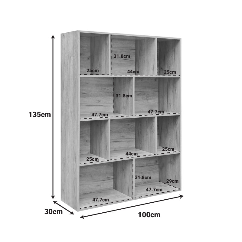 Bookcase Evergin with drawers mdf in oak color 100x30x135cm