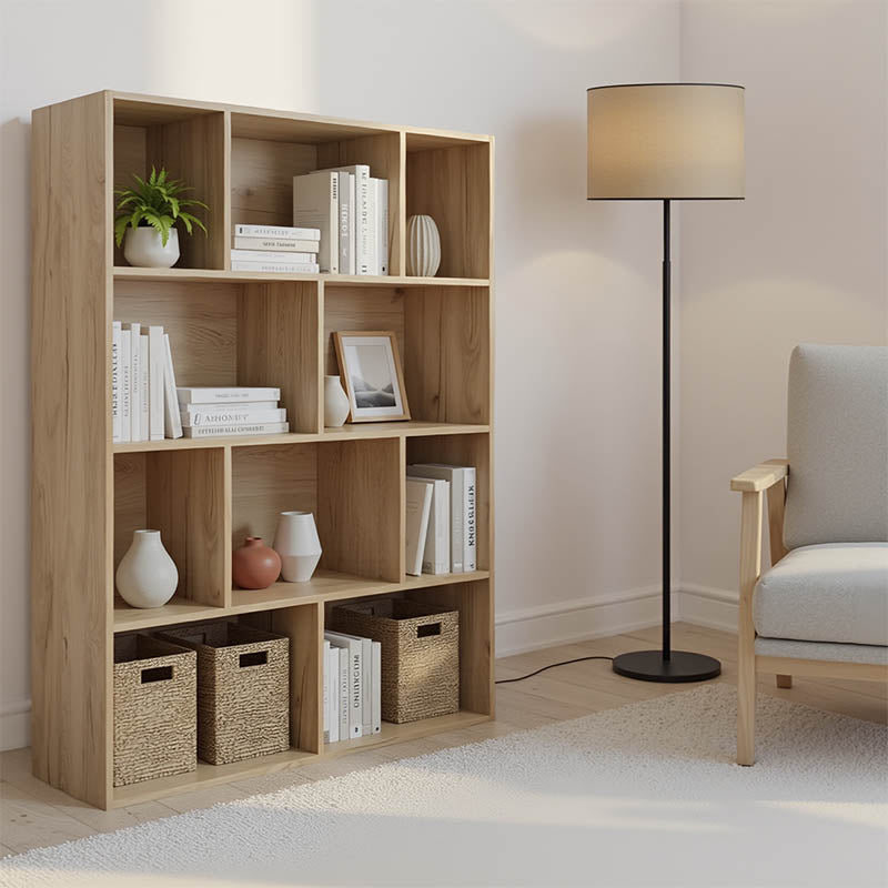 Bookcase Evergin with drawers mdf in oak color 100x30x135cm