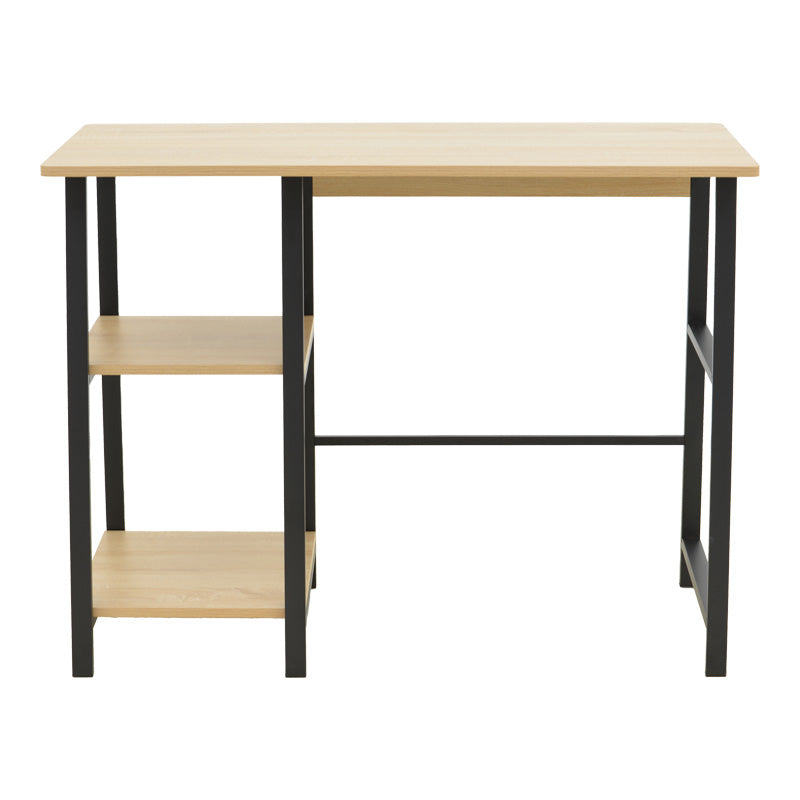 Study desk Ferje with shelves mdf in natural-black color 100x48x75cm