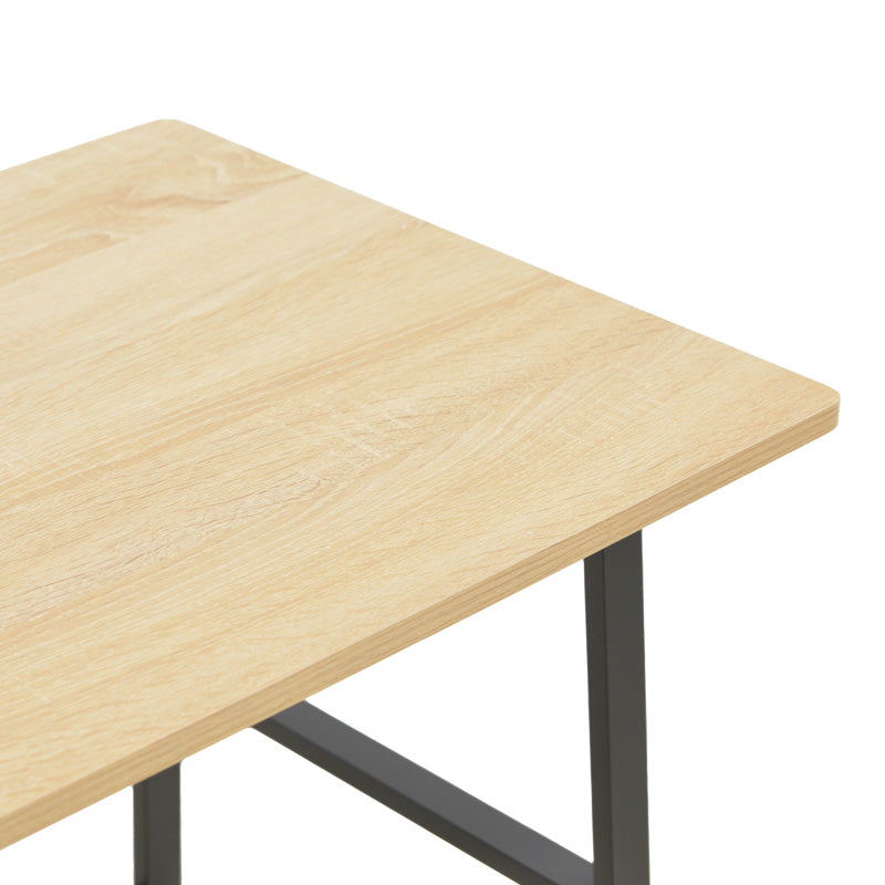 Study desk Ferje with shelves mdf in natural-black color 100x48x75cm