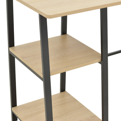 Study desk Ferje with shelves mdf in natural-black color 100x48x75cm