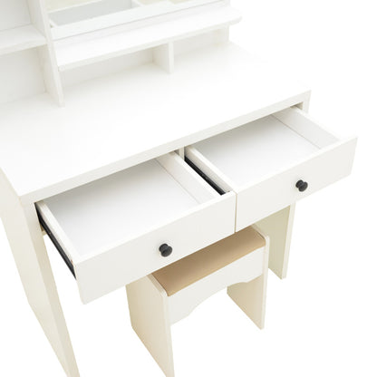 Dressing table Cenzo in white and grey-beige color 80x40x155cm