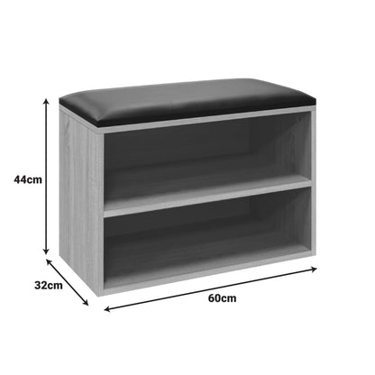 Shoe cabinet stool Kiana 4 pairs in natural color 60x32x44cm