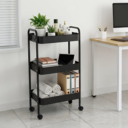 3-tier trolley Nedea black metal 41x30x77cm