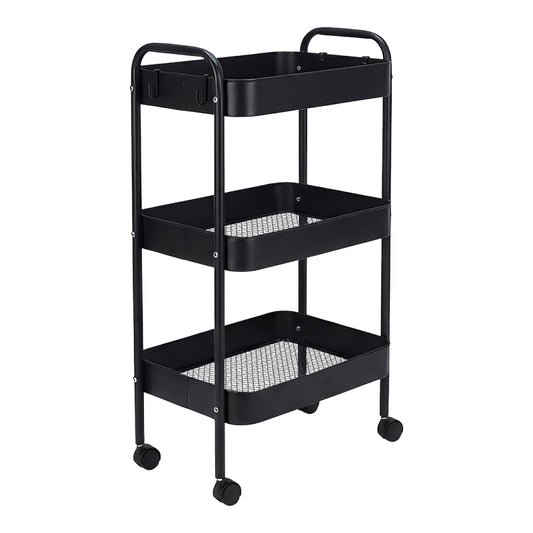 3-tier trolley Nedea black metal 41x30x77cm