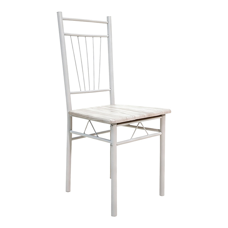 Dining set Roza 5pcs sonoma mdf and metal white legs 110x60x75cm