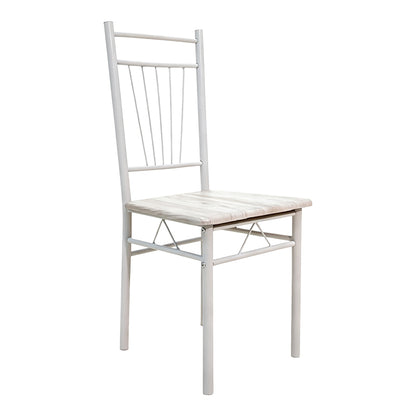 Dining set Roza 5pcs sonoma mdf and metal white legs 110x60x75cm