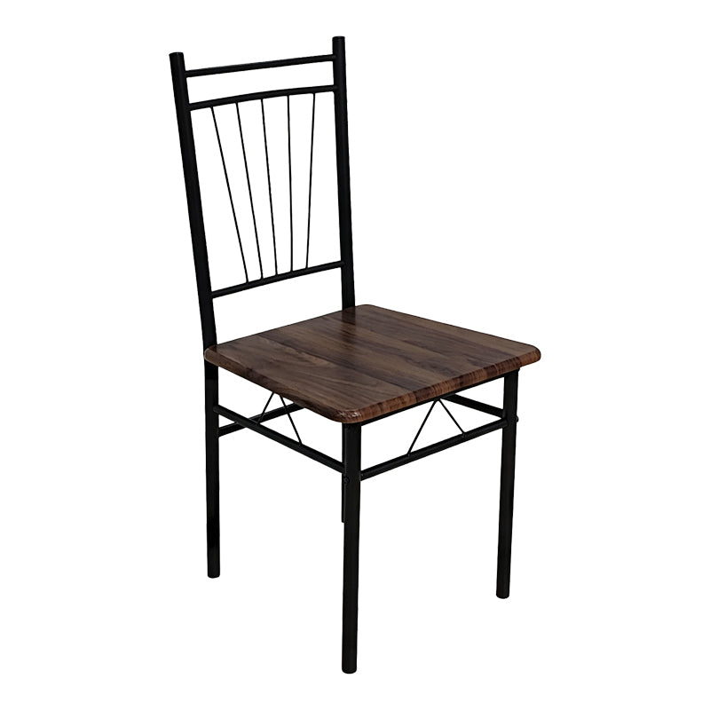Dining set Roza 5pcs walnut mdf and metal black legs 110x60x75cm
