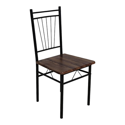 Dining set Roza 5pcs walnut mdf and metal black legs 110x60x75cm