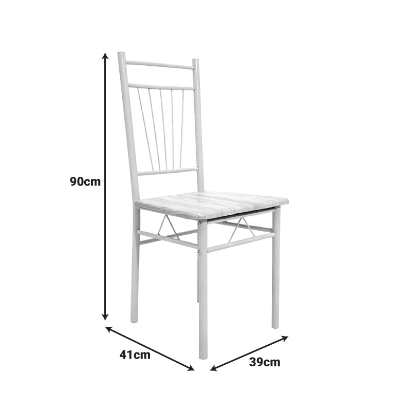 Dining set Roza 5pcs walnut mdf and metal black legs 110x60x75cm