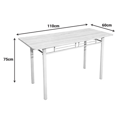 Dining set Roza 5pcs walnut mdf and metal black legs 110x60x75cm