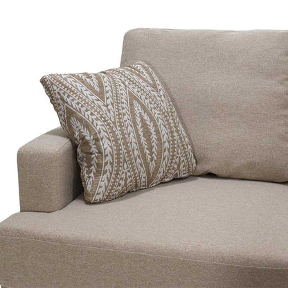 Corner sofa Slim pakoworld with beige fabric and two pillows 185x140x70cm