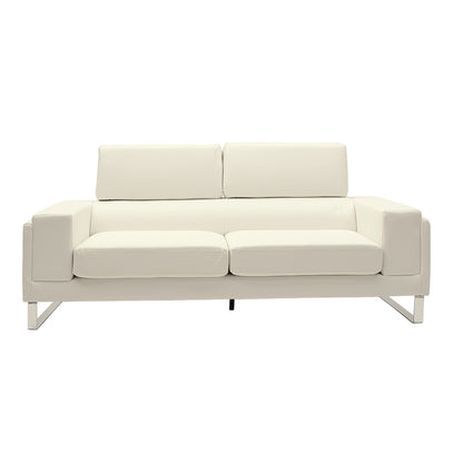 3 seater sofa Shea pakoworld PU ivory-inox 198x80x87cm