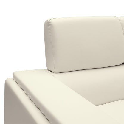 3 seater sofa Shea pakoworld PU ivory-inox 198x80x87cm