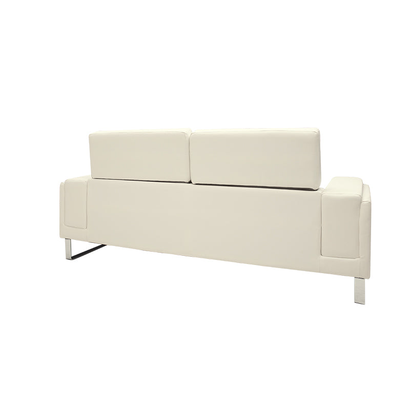 3 seater sofa Shea pakoworld PU ivory-inox 198x80x87cm