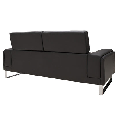 3 seater sofa Shea pakoworld PU black-inox 198x80x87cm