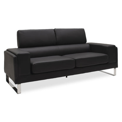 3 seater sofa Shea pakoworld PU black-inox 198x80x87cm