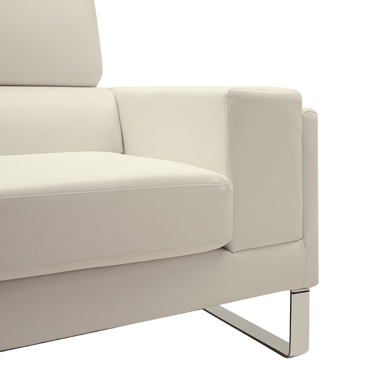 2 seat Sofa Shea pakoworld PU ivory-inox 158x80x87cm