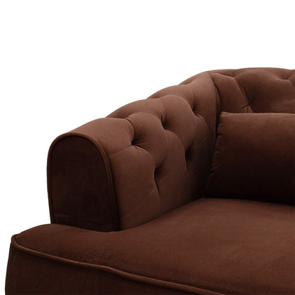 3 seater sofa Celia pakoworld velvet brown 198x86x71cm