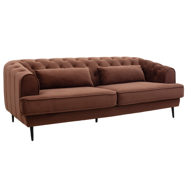 3 seater sofa Celia pakoworld velvet brown 198x86x71cm