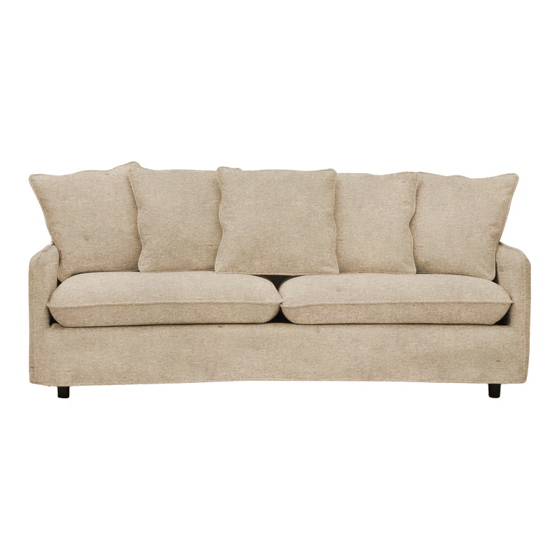 3-seater sofa Interest pakoworld beige fabric with five pillows 196x85x90cm