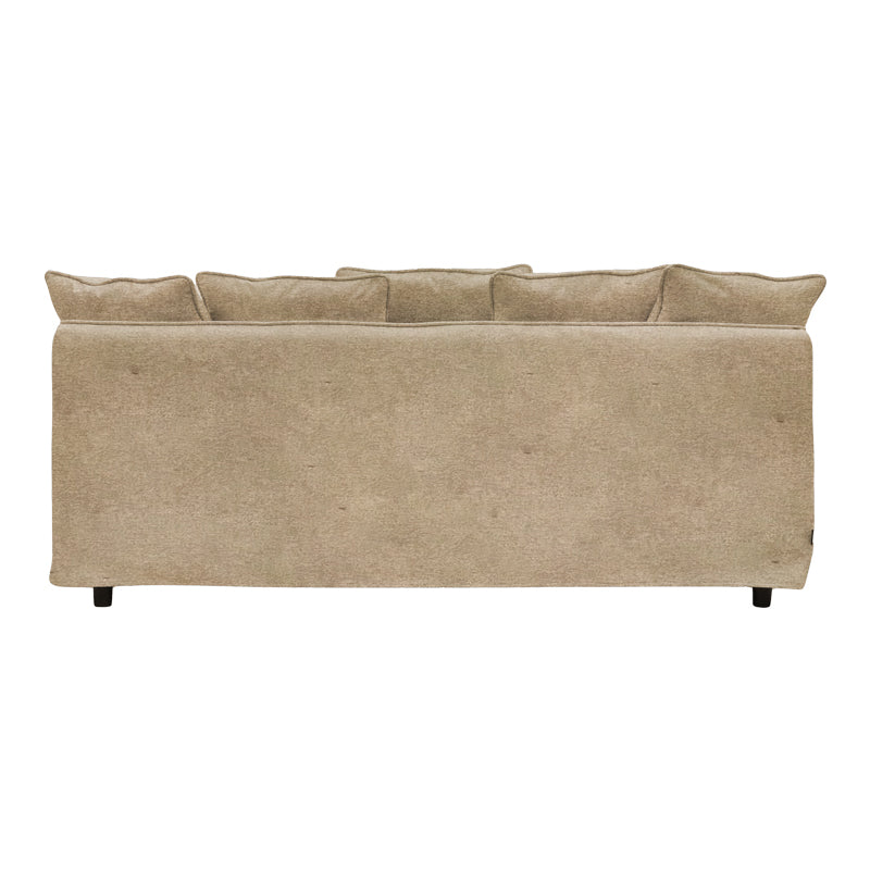 3-seater sofa Interest pakoworld beige fabric with five pillows 196x85x90cm