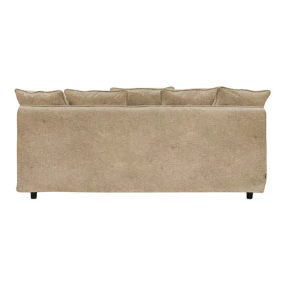 3-seater sofa Interest pakoworld beige fabric with five pillows 196x85x90cm