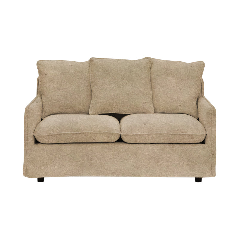 2-seater sofa Interest beige fabric with three pillows 140x85x90cm