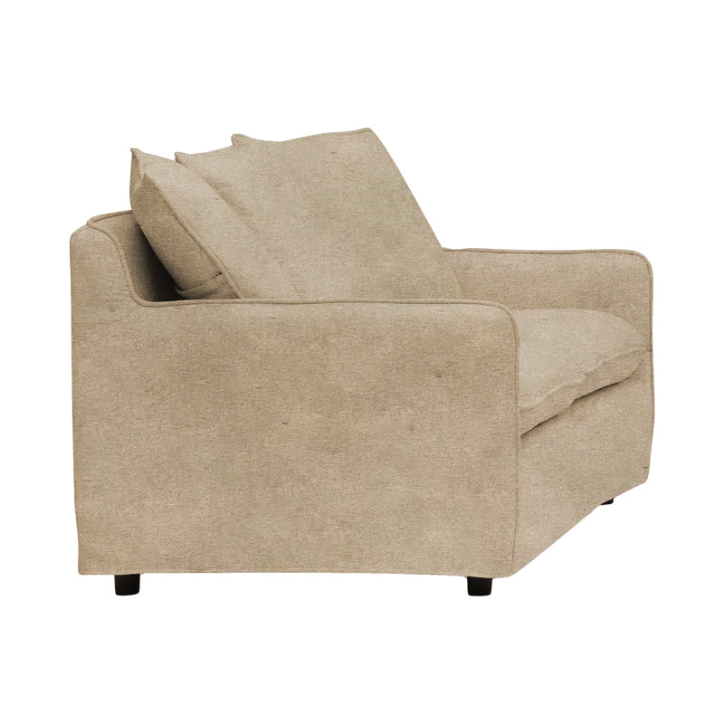 2-seater sofa Interest beige fabric with three pillows 140x85x90cm