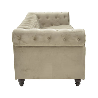 3-seater sofa Incredible pakoworld beige velvet 203x84x67cm