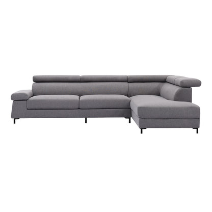 Left corner sofa Gracious pakoworld dark grey fabric 257x178x86cm