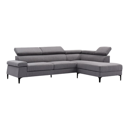 Left corner sofa Gracious pakoworld dark grey fabric 257x178x86cm