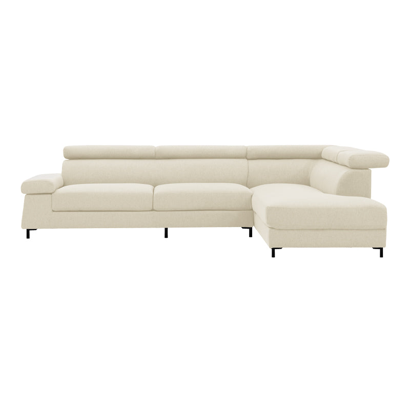 Left corner sofa Gracious pakoworld beige fabric 257x178x86cm