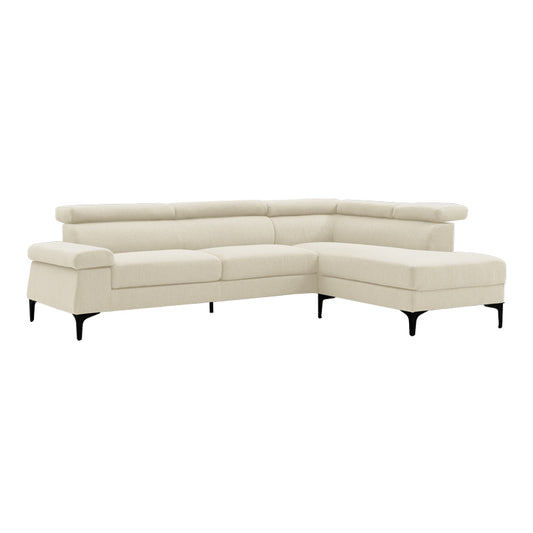 Left corner sofa Gracious pakoworld beige fabric 257x178x86cm