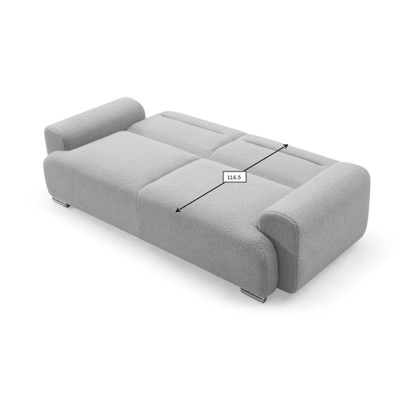 Three-seater sofabed Harmonious boucle beige 223.5x92x81cm