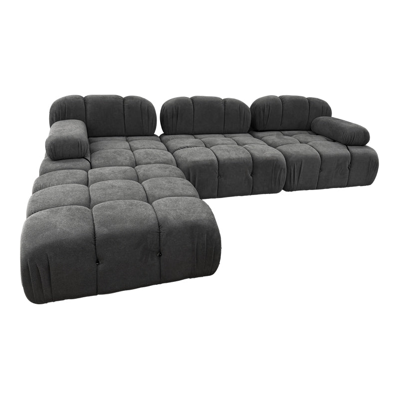 3-seater sofa Hypnotic fabric in grey color 294x196x76cm