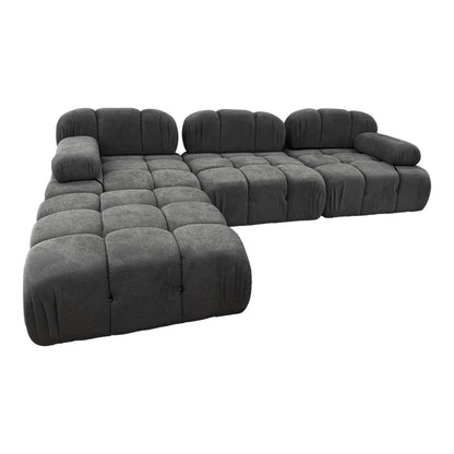 3-seater sofa Hypnotic fabric in grey color 294x196x76cm