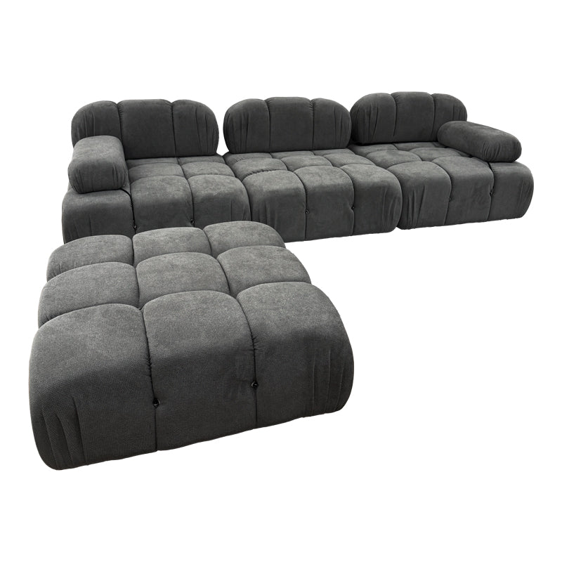 3-seater sofa Hypnotic fabric in grey color 294x196x76cm