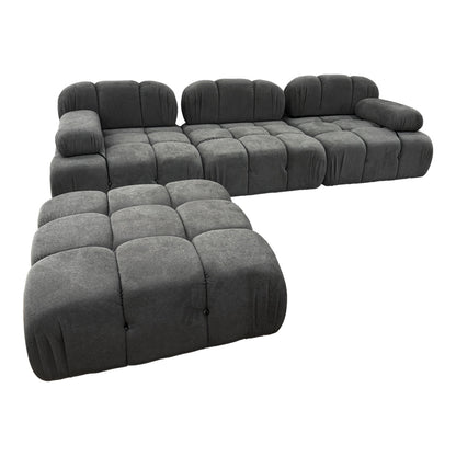 3-seater sofa Hypnotic fabric in grey color 294x196x76cm