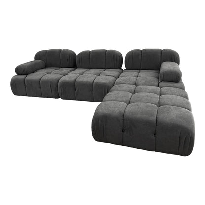 3-seater sofa Hypnotic fabric in grey color 294x196x76cm