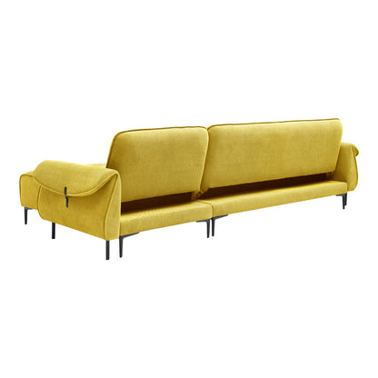 Three-seater reversible sofa bed Nuavid pakoworld yellow fabric 304x145x83cm