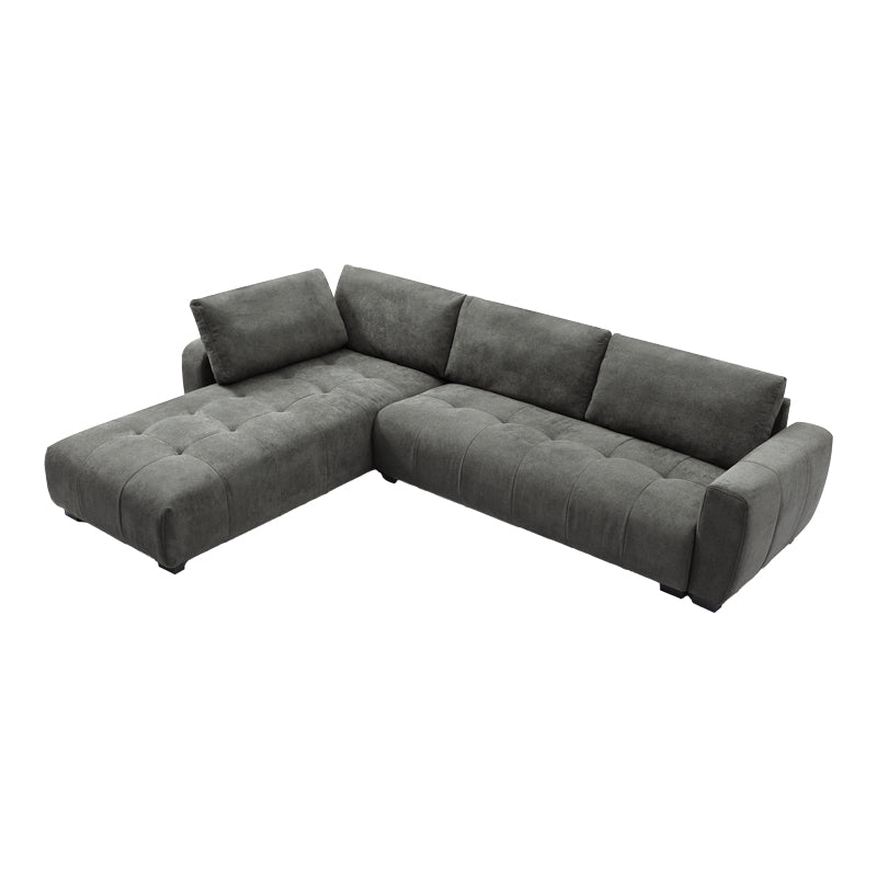 Sofa right corner Gianco pakoworld fabric in grey shade 298x208x85cm